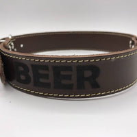 Hondenhalsband 40cm bruin echt Italiaans leer