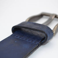 Stoere blauwe riem met gave details