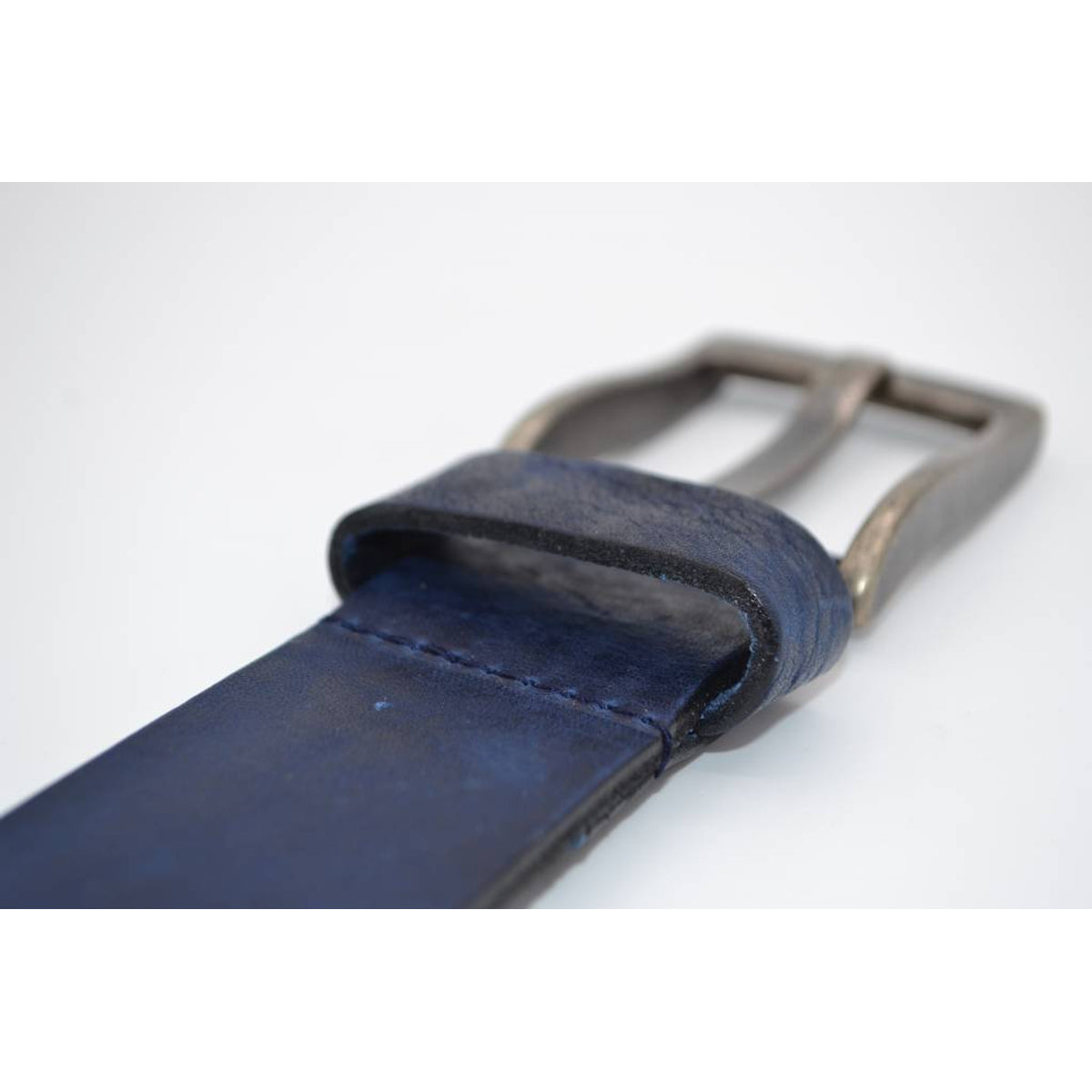 Stoere blauwe riem met gave details