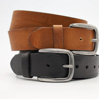 4cm brede cognac riem van Italiaans nerf leer .