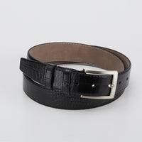 Nette zwarte riem met krokodillenprint
