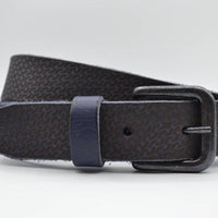 golf gelaserde blauwe echt lederen riem 