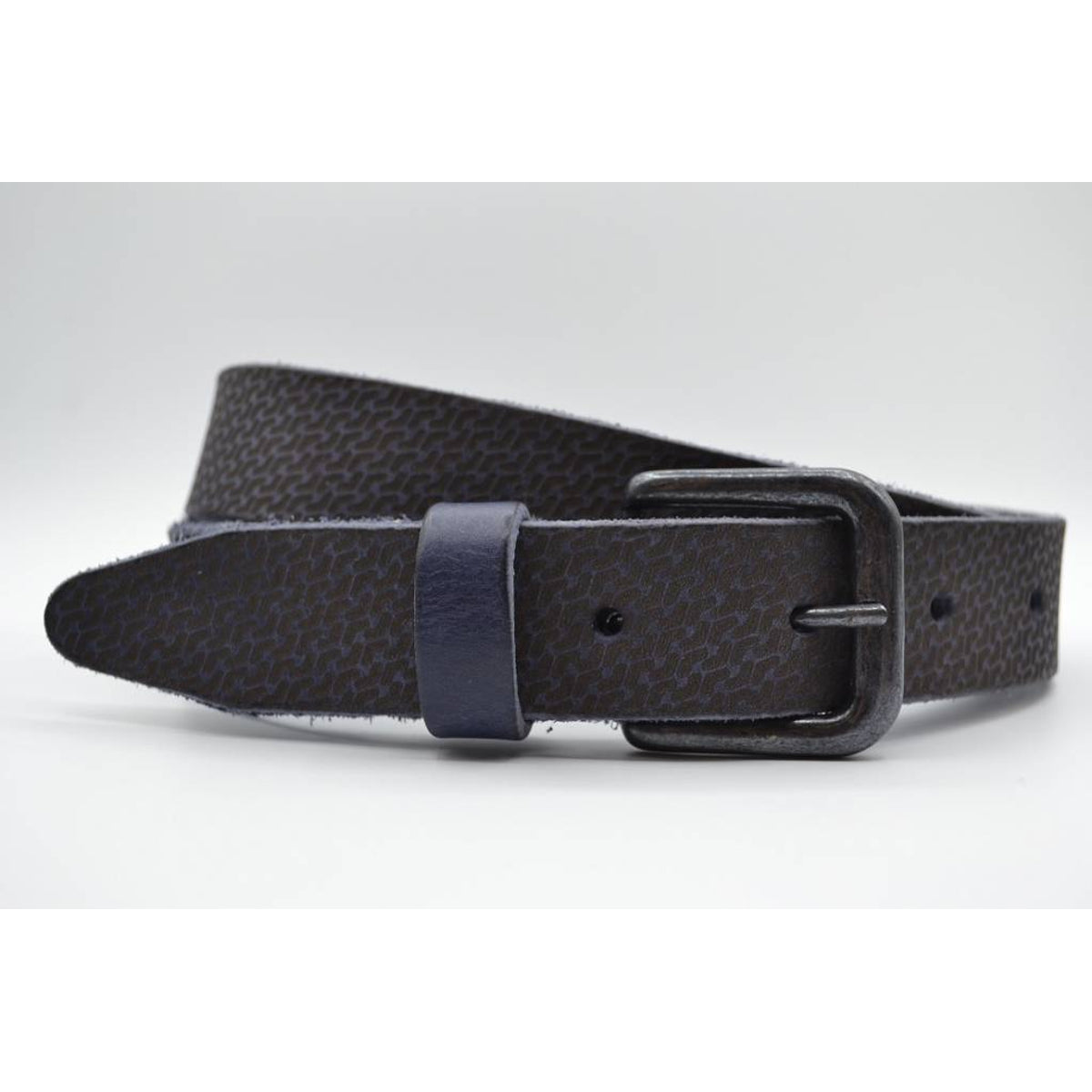 golf gelaserde blauwe echt lederen riem 
