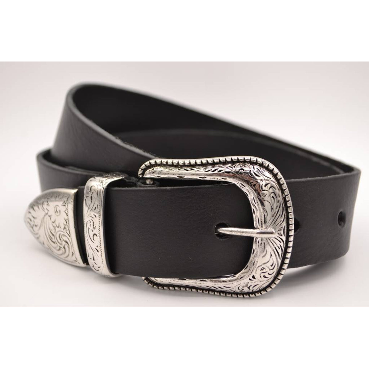 4cm western zwarte volnerf lederen riem 