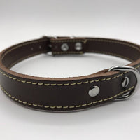 Hondenhalsband 30cm bruin echt Italiaans leer