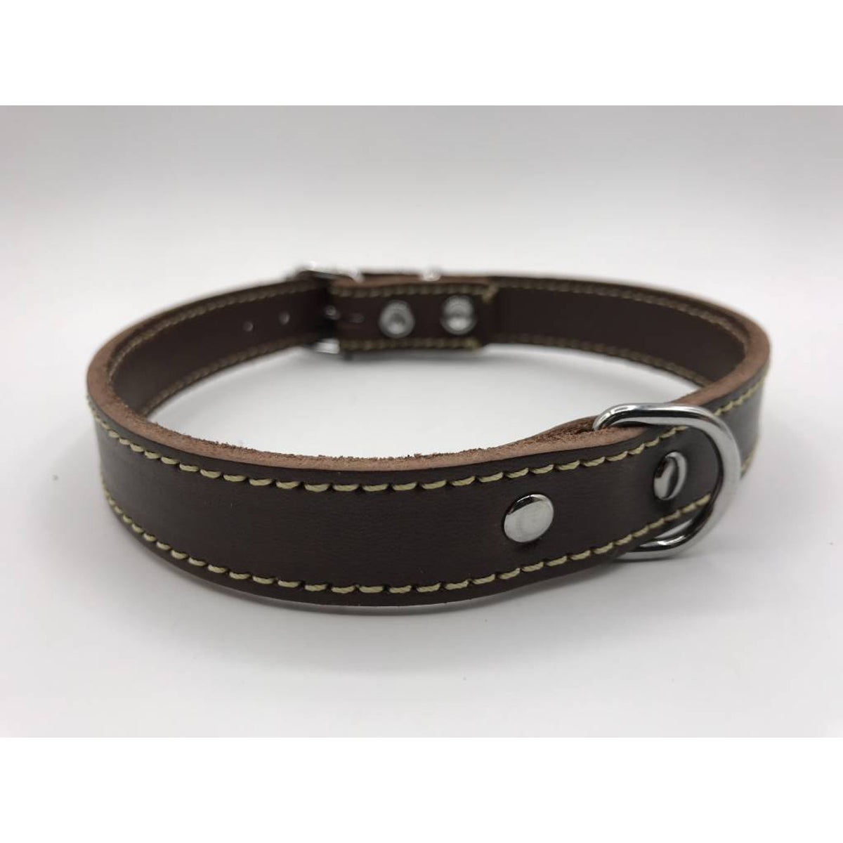 Hondenhalsband 30cm bruin echt Italiaans leer