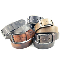 Zwarte kreuk leer riem.  