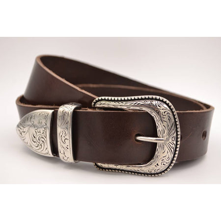 4cm western bruine volnerf lederen riem 