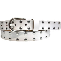 Joss mode 2.5 cm brede riem met zilveren studs.