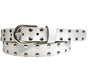 Joss mode 2.5 cm brede riem met zilveren studs.