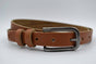 cognac 20mm brede riem met dubbele lus