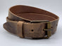 Stoere cognac riem met gekreukt leer
