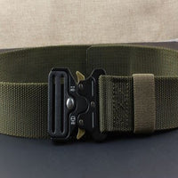 Khaki koppelriem van Nylon. 