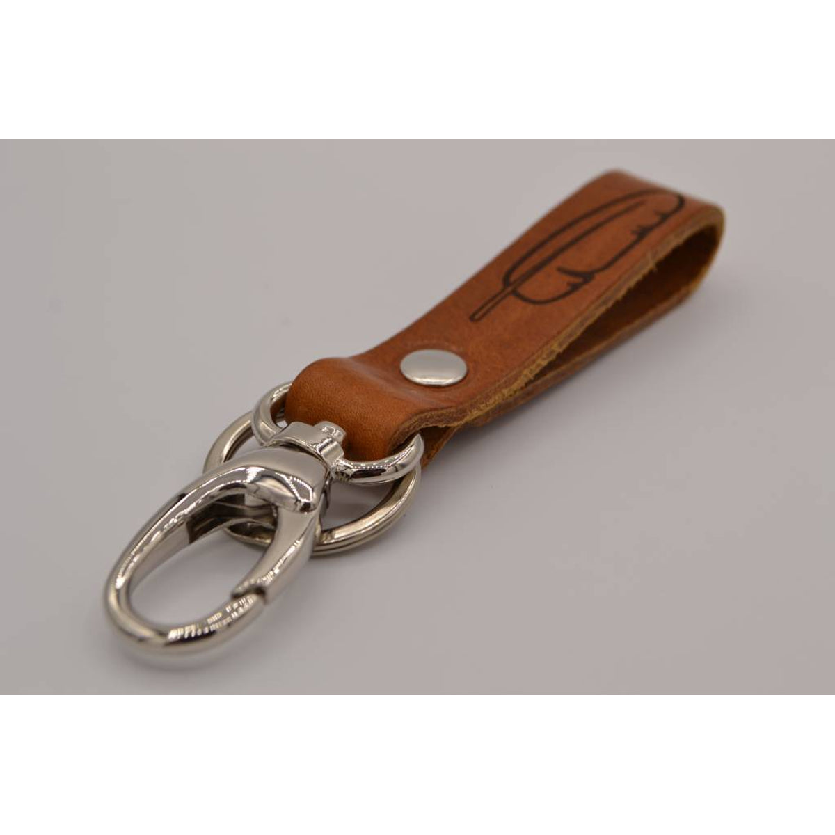 Blauwe sleutelhanger met naam of logo  