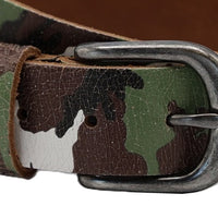 Camouflage riem 35mm breed en gunmetal gesp.