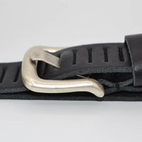 split lederen 30mm zwarte casual perforatie riem 