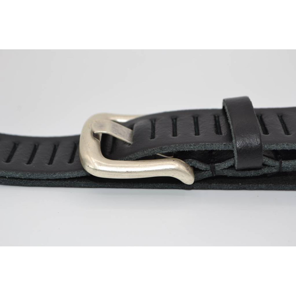 split lederen 30mm zwarte casual perforatie riem 