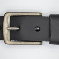 Zwarte italiaans volnerf lederen casual riem