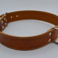 Hondenhalsband 50cm cognac echt Italiaans leer 