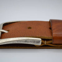 mooie cognac vintage volnerf jeansriem .