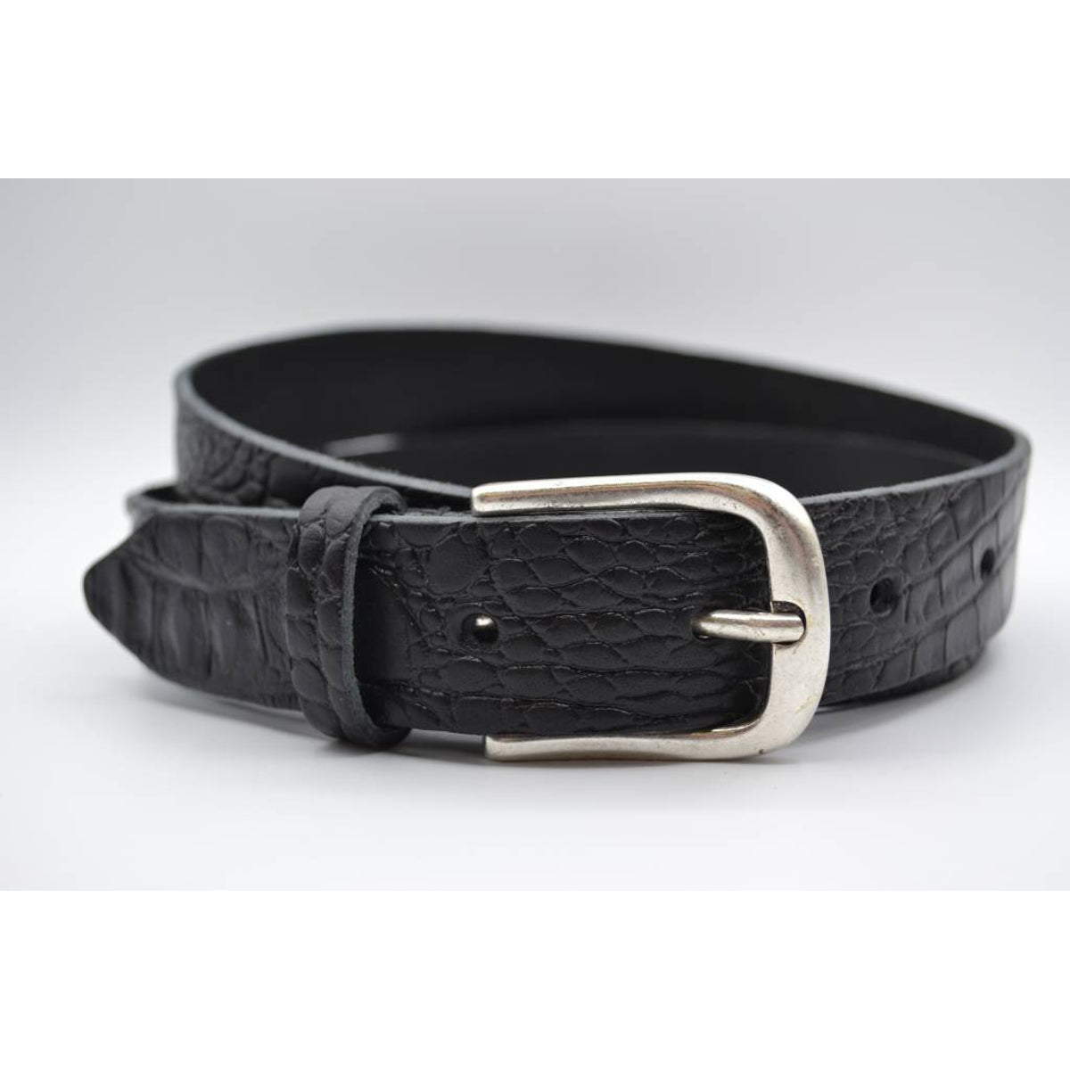 3cm zwarte italiaans volnerf lederen casual riem
