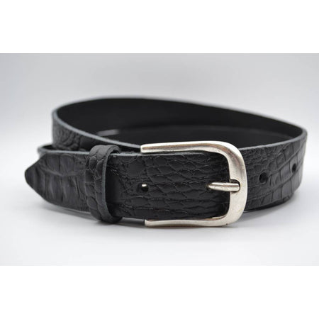 3cm zwarte italiaans volnerf lederen casual riem