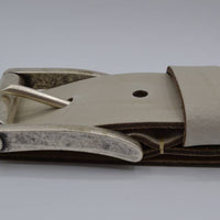 4,5cm echt lederen casual ecru riem.