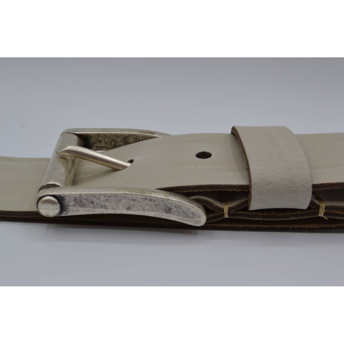 4,5cm echt lederen casual ecru riem.