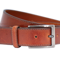 Perfect afgewerkte Cognac 35mm brede riem.