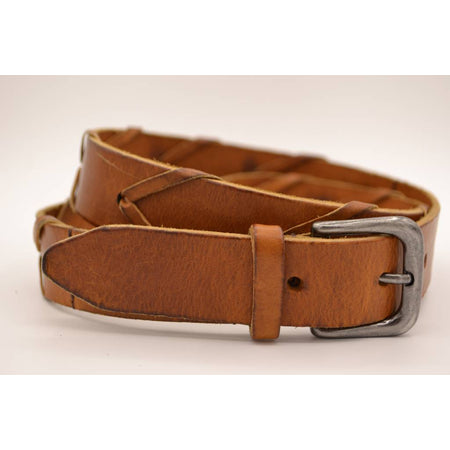 Cognac 3cm brede unieke riem