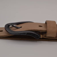 Taupe Jeans riem met slingerpunt