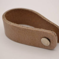 taupe echt lederen sleutelhanger