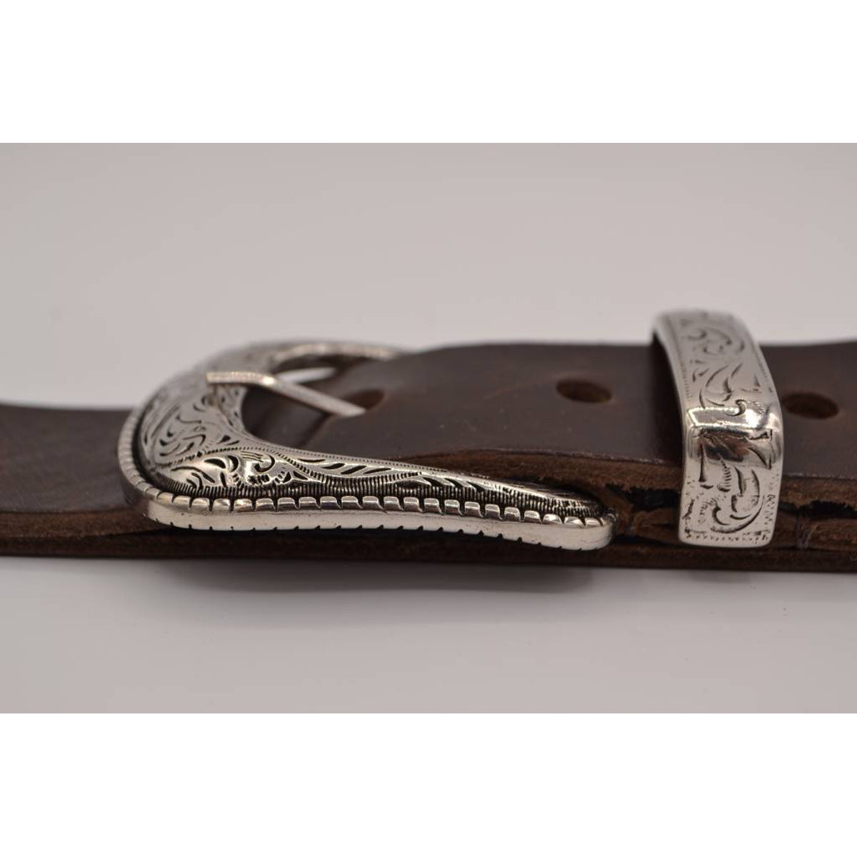 4cm western bruine volnerf lederen riem 