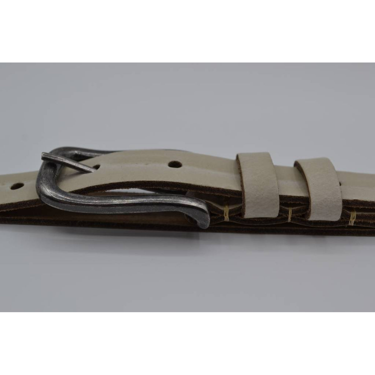 ecru 20mm brede riem met dubbele lus 