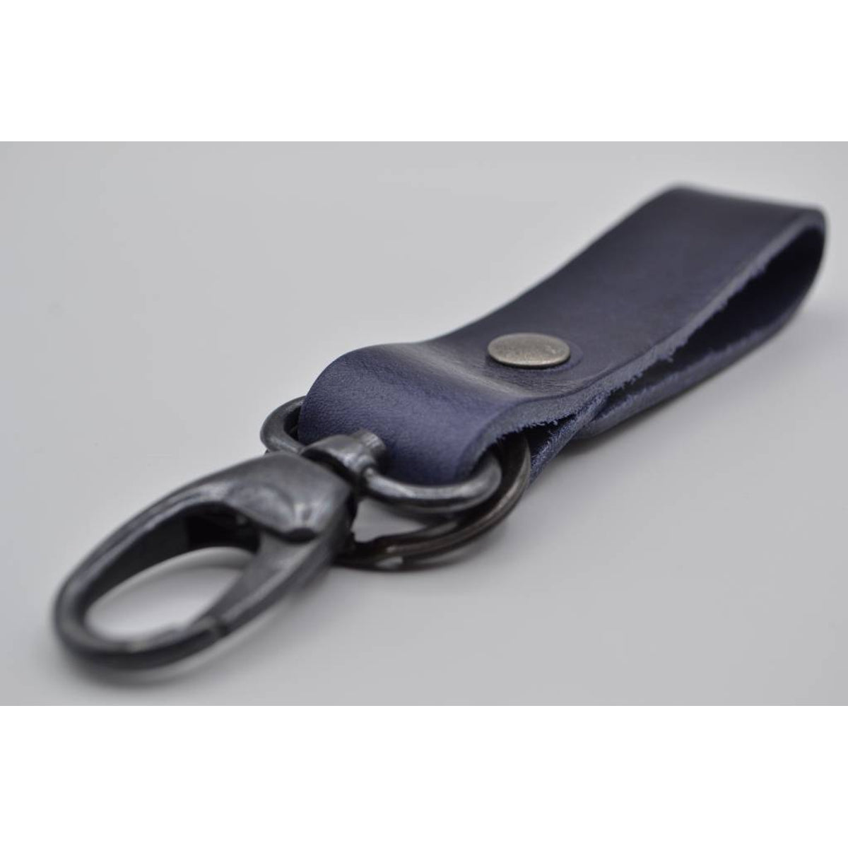 Blauwe sleutelhanger met naam of logo  