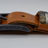 4,5cm cognac studriem van Italiaans volnerf leer