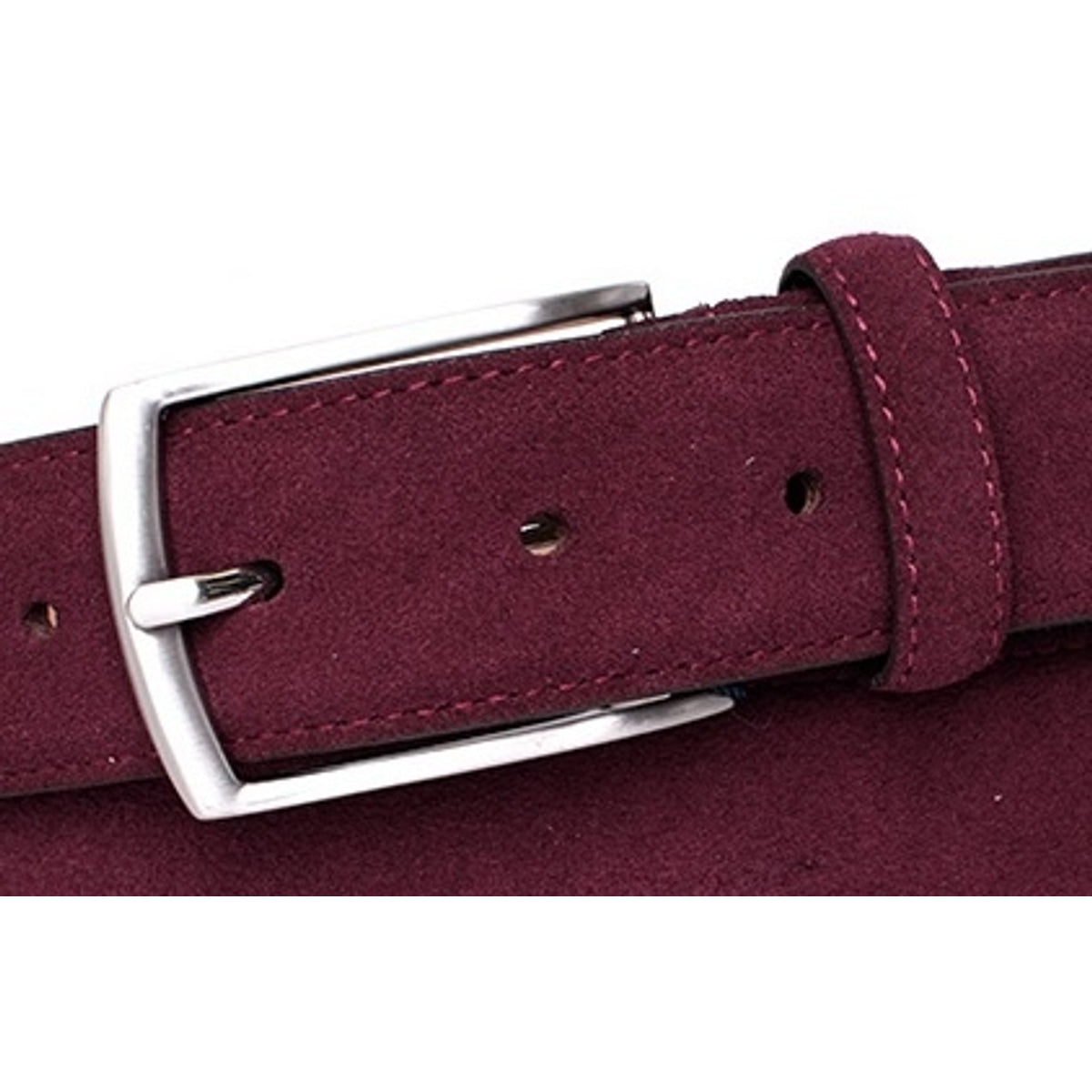 Bordeaux rode suede 35mm brede riem. 