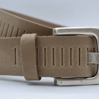 split lederen 40mm taupe casual perforatie riem