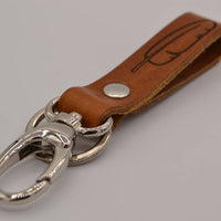 Bruine sleutelhanger met naam of logo