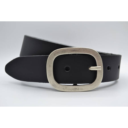 4cm zwarte split lederen riem.