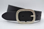 4cm zwarte split lederen riem.