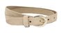 Beige smalle riem van suede soepel leer.