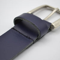 split lederen donker blauwe kinder riem