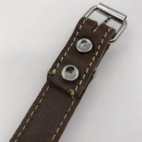 Hondenhalsband 40cm bruin echt Italiaans leer