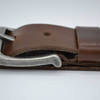 mooie strakke bruine volnerf jeansriem 