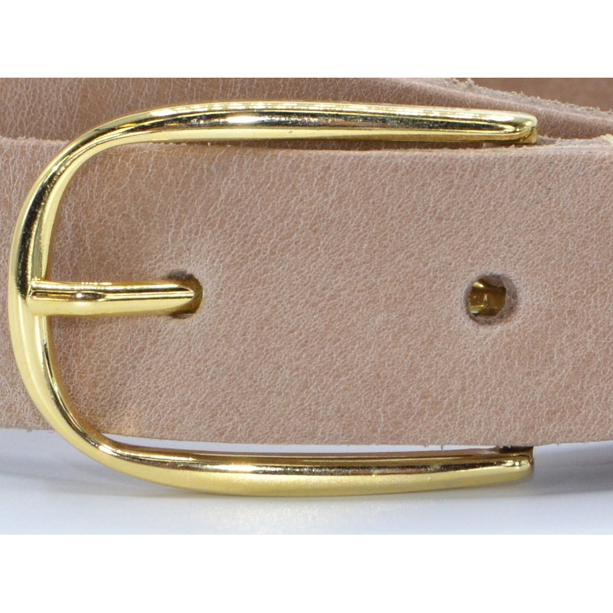 Taupe 3cm brede riem met gouden gesp