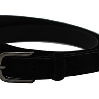 Zwart suede 2cm smalle riem.