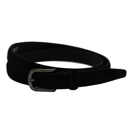 Zwart suede 2cm smalle riem.