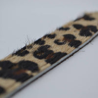 3cm brede luipaard printriem met oud zilveren gesp 