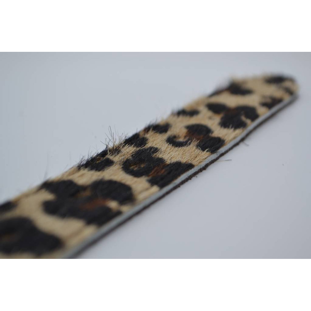 3cm brede luipaard printriem met oud zilveren gesp 